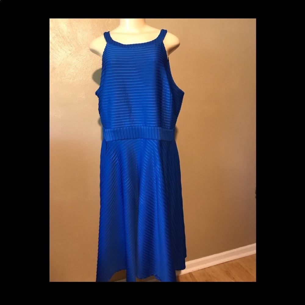 Alfani Vibrant Blue Textured Midi Dress